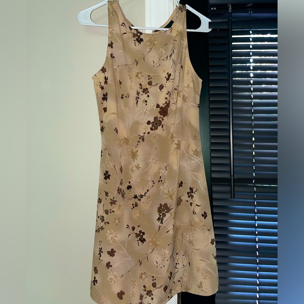 Tan floral dress